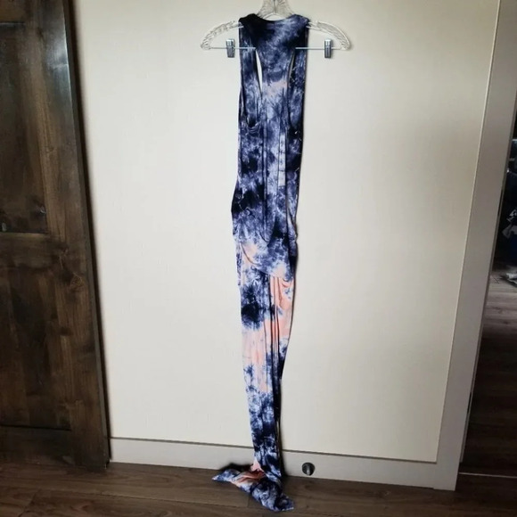 YFB Navy Tie Dye Drape Ruched Hamptons Modal Maxi Dress S - Picture 13 of 15